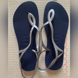 Havaianas YOU RIO Sand/Gold Slingback Flip Flop Sandals Women’s Size 37/38